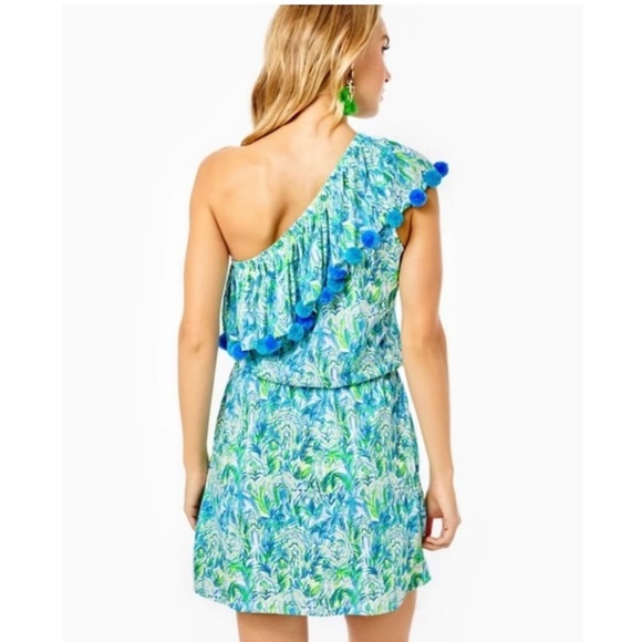 Lilly Pulitzer Idara one-shoulder romper in resort white out to play size S - Picture 2 of 9